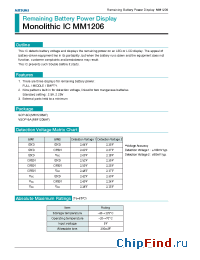 Datasheet MM1206 manufacturer Mitsumi